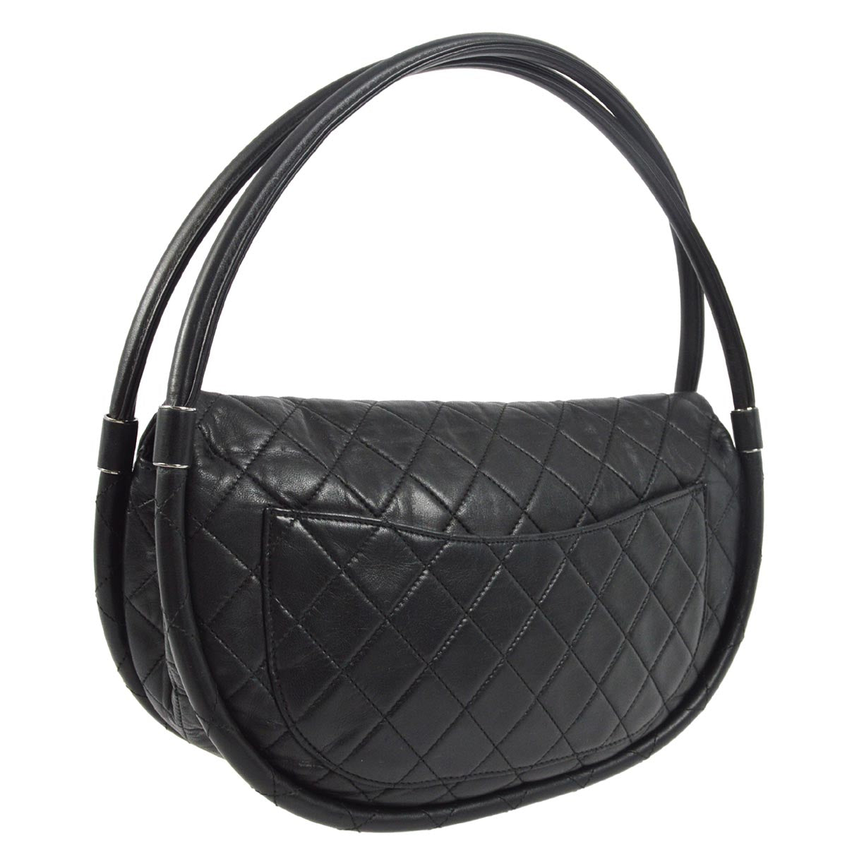 Chanel 2012-2013 Black Lambskin Hula Hoop Handbag