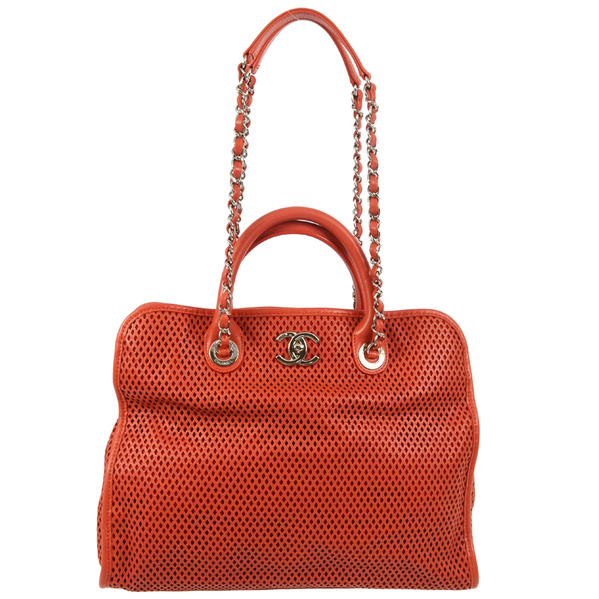 Chanel 2012-2013 Vermillion Perforated Lambskin French Riviera