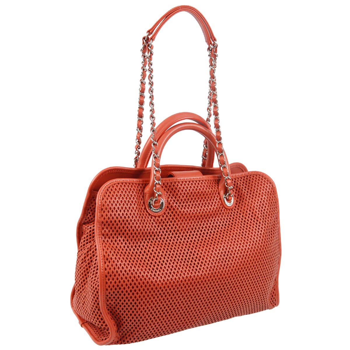 Chanel 2012-2013 Vermillion Perforated Lambskin French Riviera