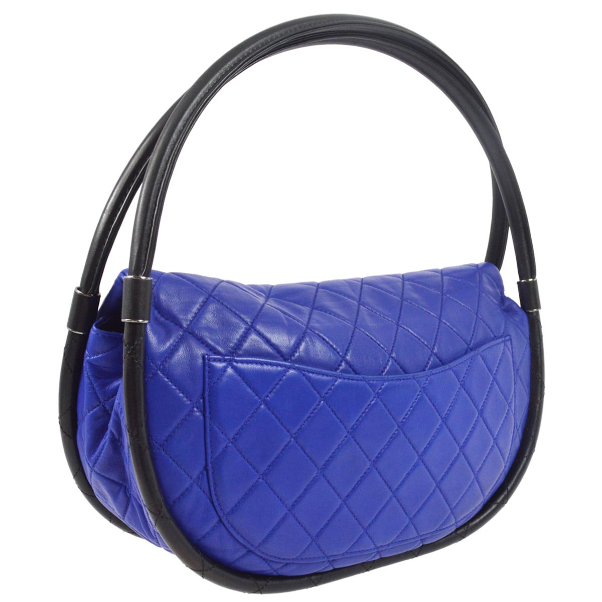 Chanel 2013-2014 Blue Black Lambskin Hula Hoop Handbag