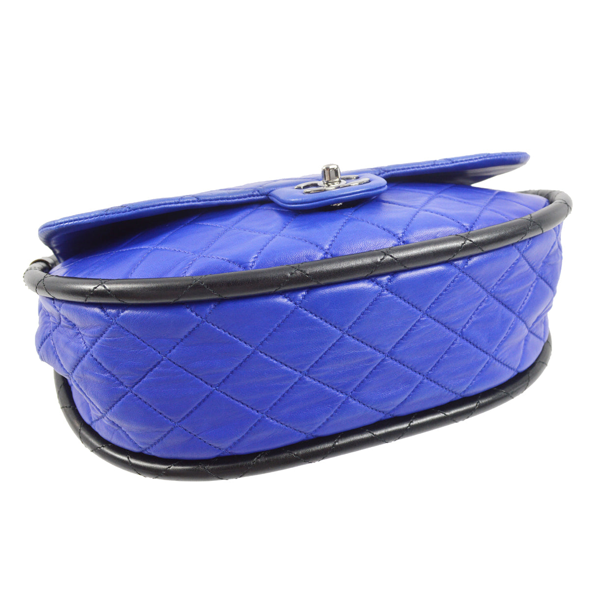 Chanel 2013-2014 Blue Black Lambskin Hula Hoop Handbag