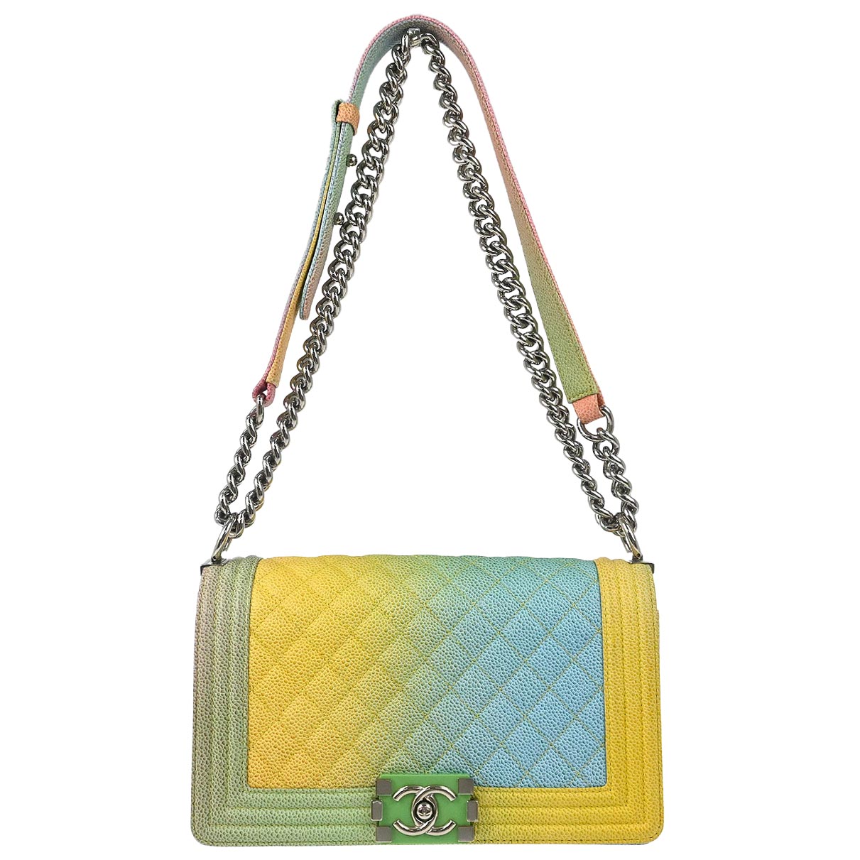Boy Chanel 2017 Pastel Color Calfskin Medium Shoulder Bag
