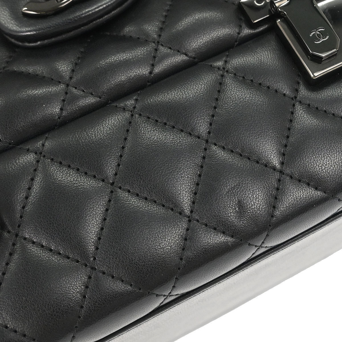 Chanel 2016-2017 Black Lambskin Cockpit Flap Shoulder Bag