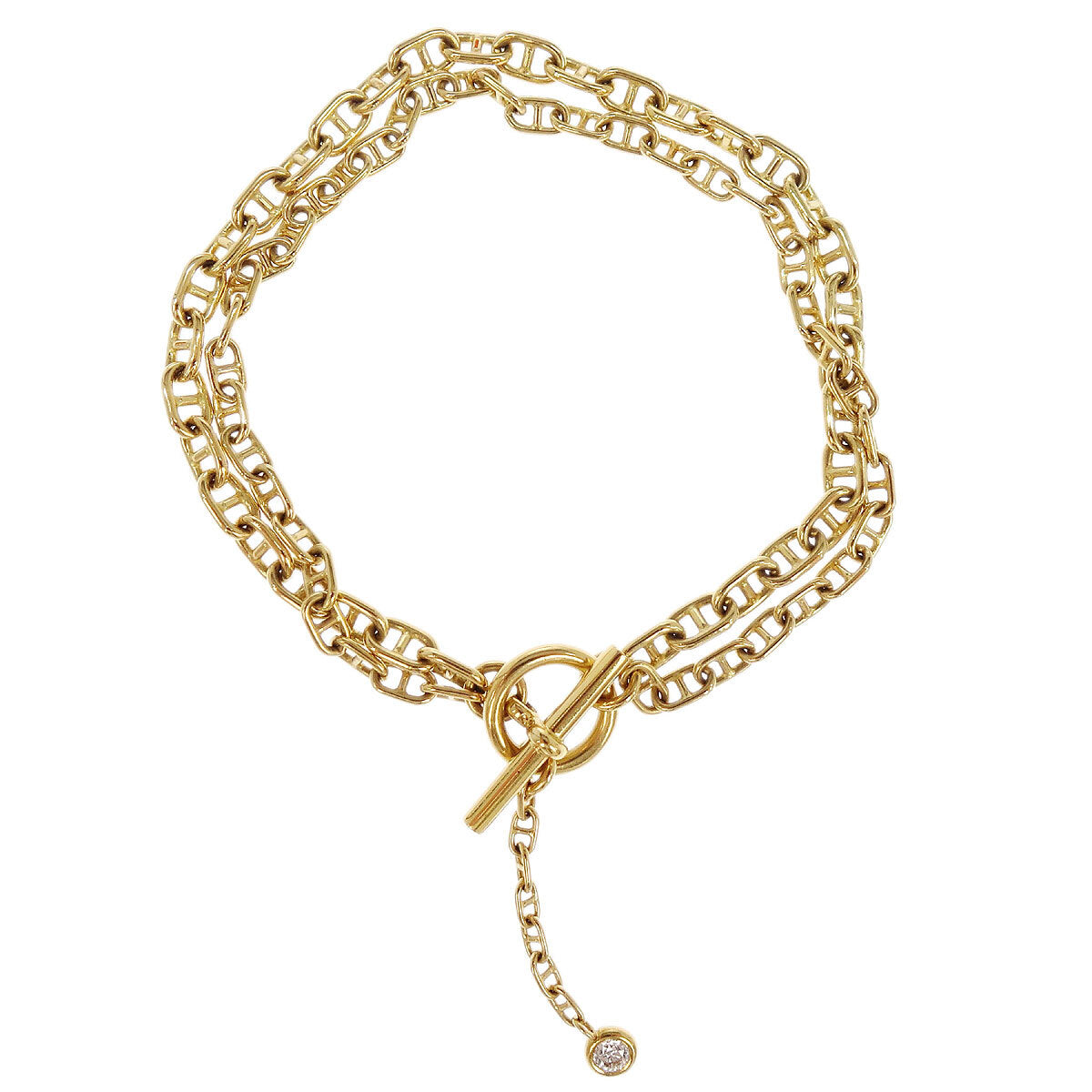 Hermes Chaine d'Ancre Double Chain Bracelet 15G026446 Au750 Diamond