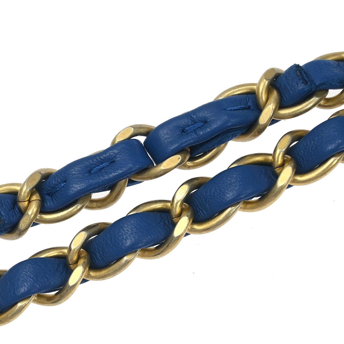 Chanel 2019 Blue Lambskin Chevron Medium Classic Double Flap Shoulder Bag