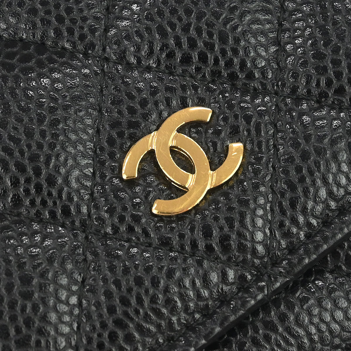 Chanel Black Caviar Skin Classic WOC Wallet on Chain Bag
