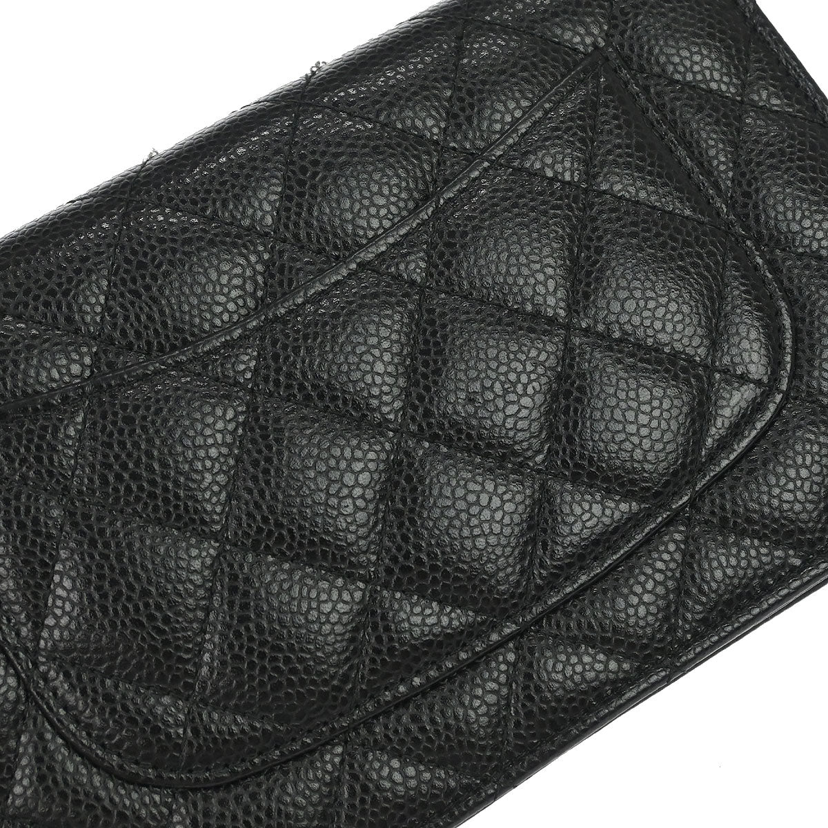 Chanel Black Caviar Skin Classic WOC Wallet on Chain Bag