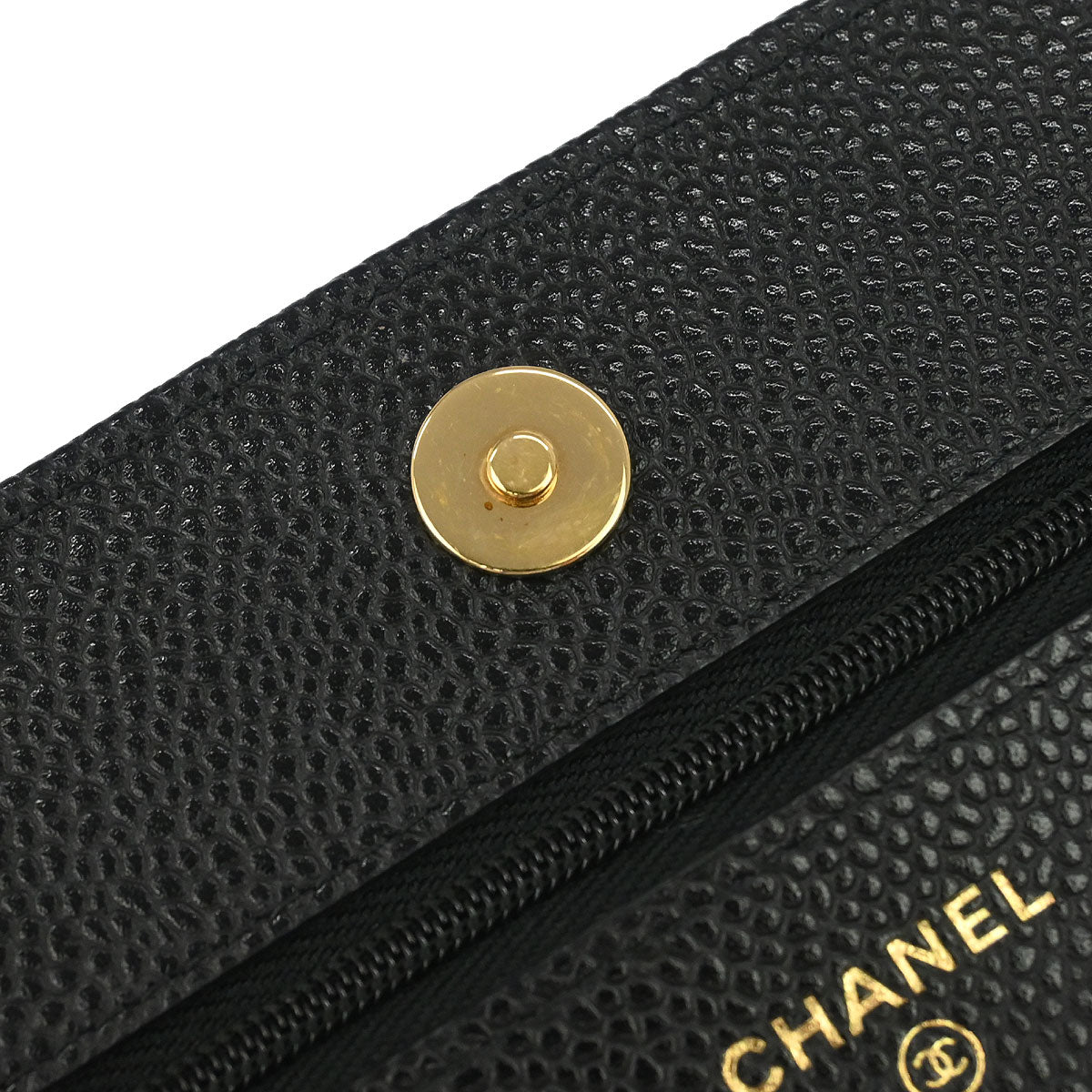 Chanel Black Caviar Skin Classic WOC Wallet on Chain Bag