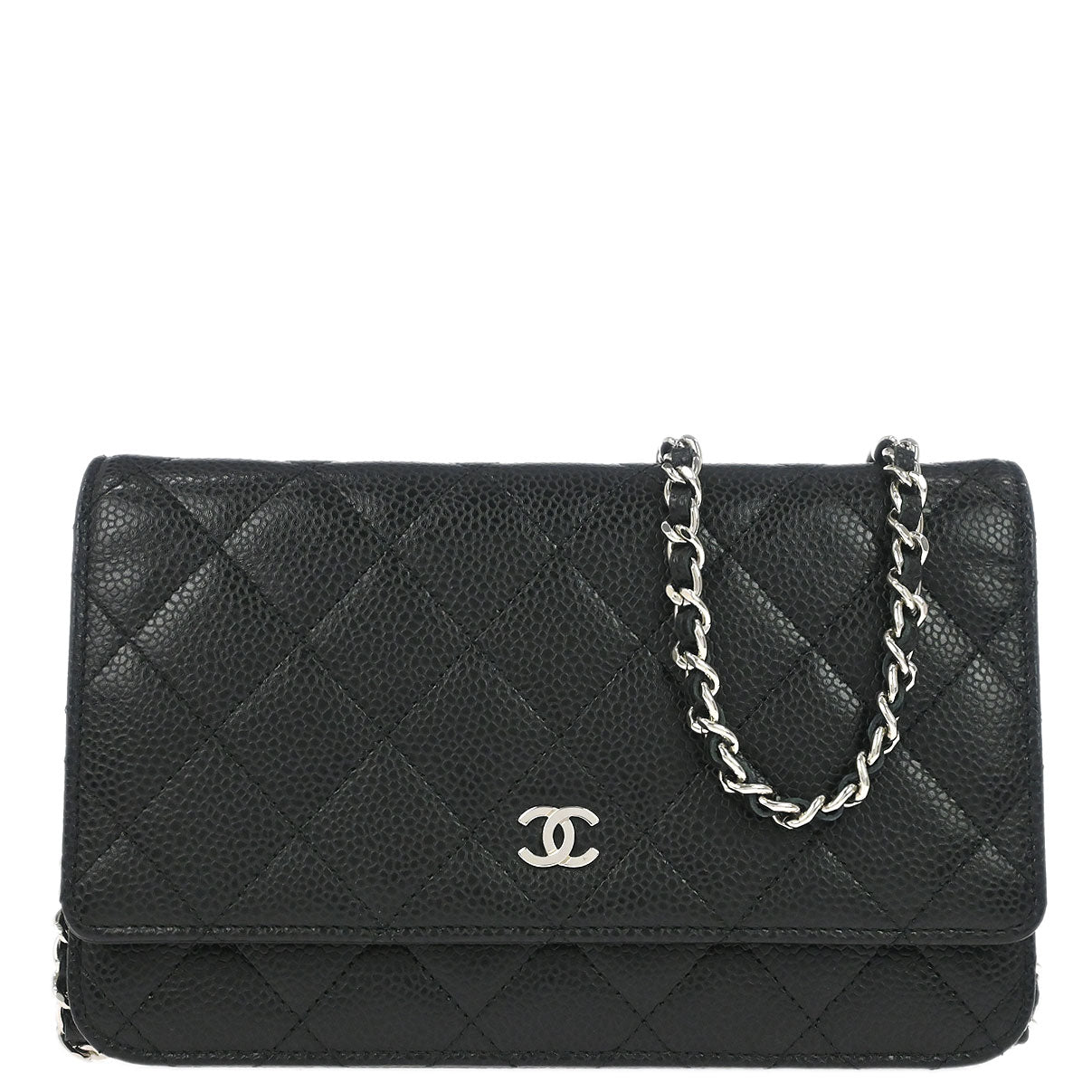 Chanel 2017-2018 Black Caviar Skin Classic WOC Wallet on Chain Bag