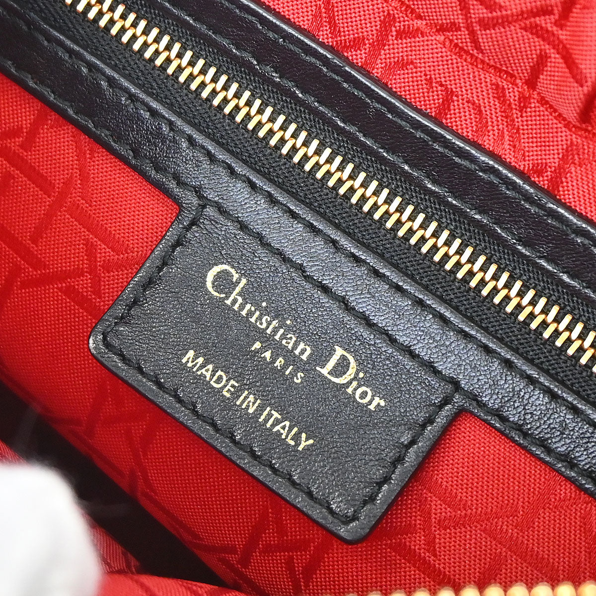 Christian Dior Black Lambskin Medium Lady Dior Cannage 2way Shoulder Handbag