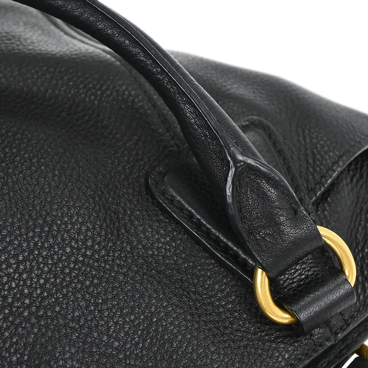 Prada Black Leather 2way Shoulder Tote Bag