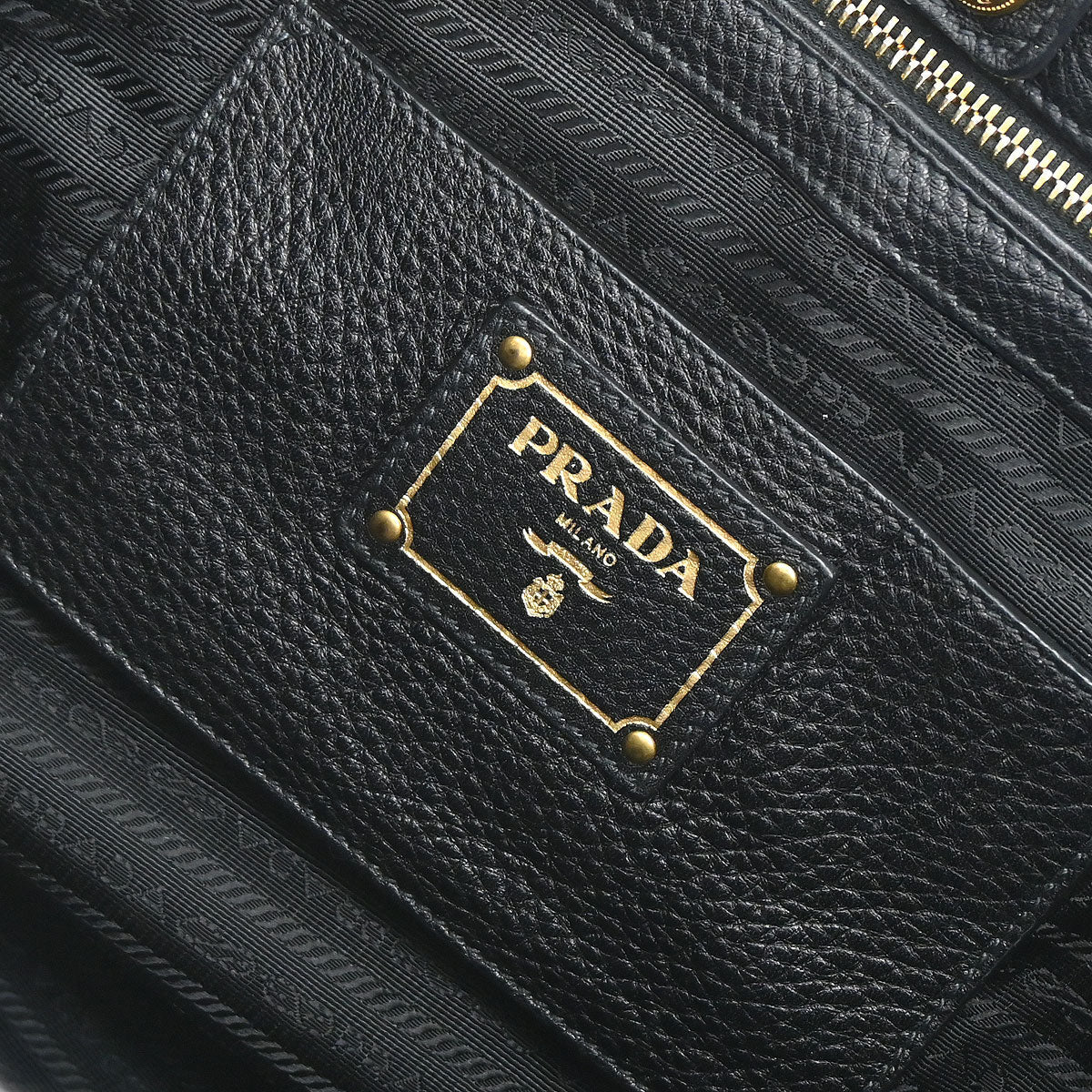 Prada Black Leather 2way Shoulder Tote Bag