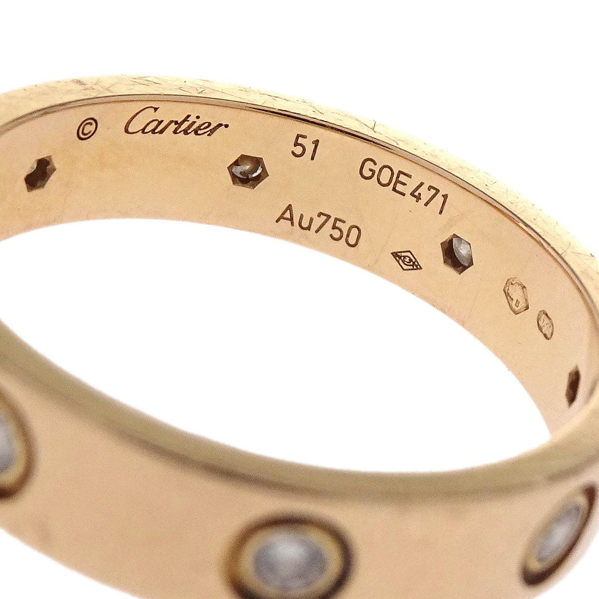 Cartier Mini Love Ring Au750 GOE471 Diamond #51 Jewelry
