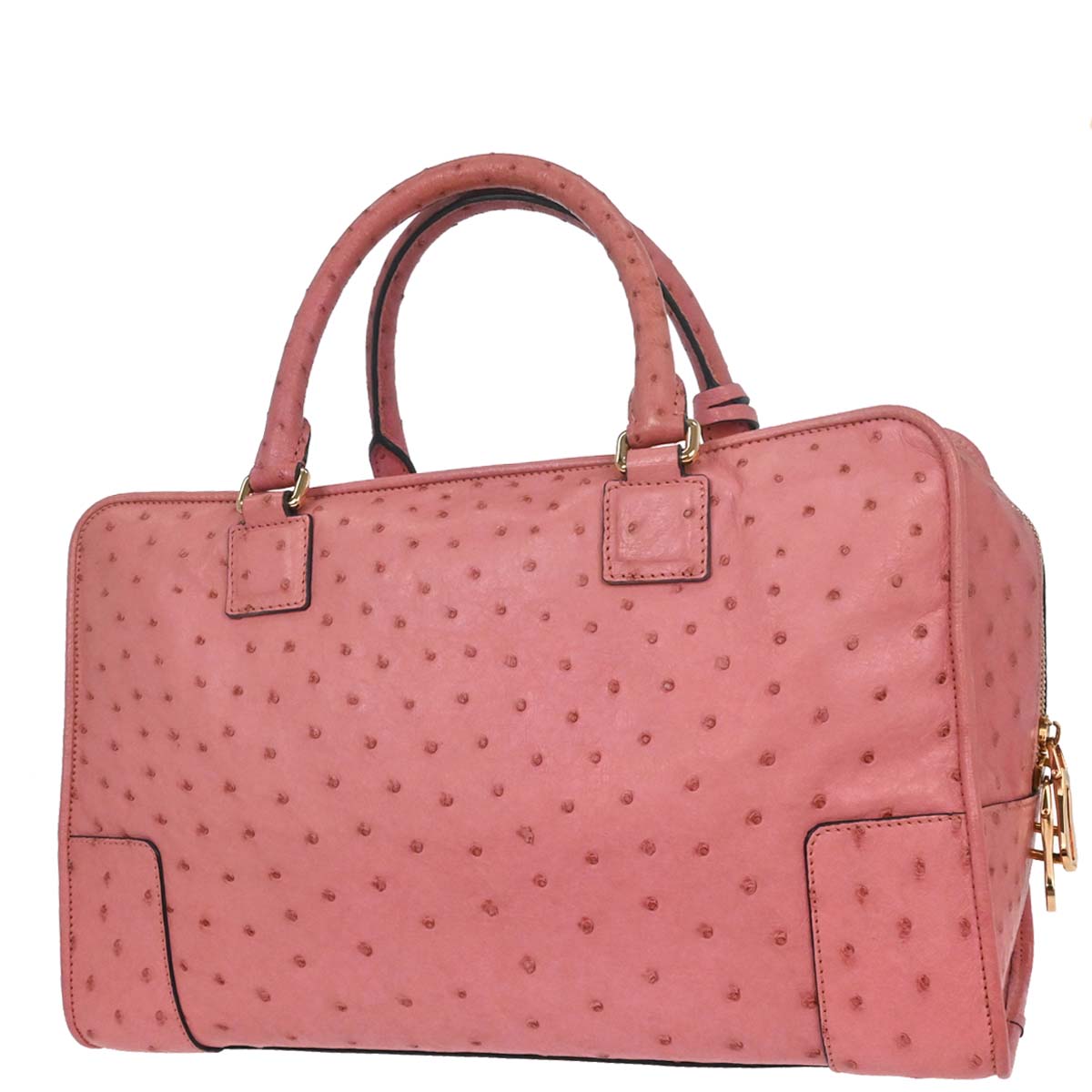 Loewe * Pink Ostrich Amazona 36 Handbag