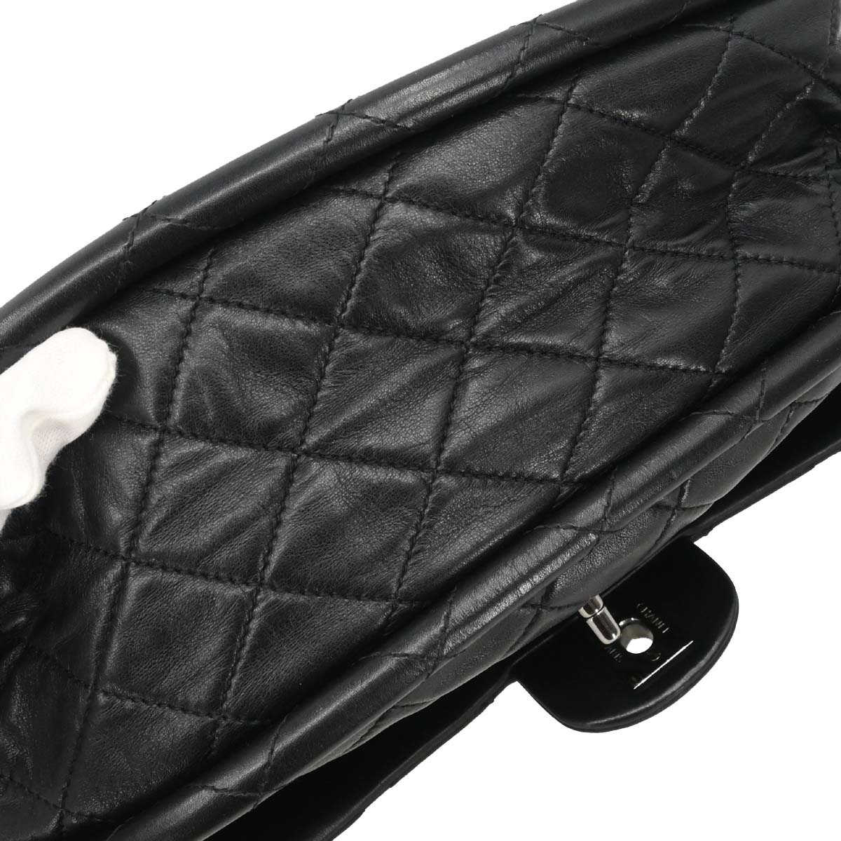 Chanel Black Lambskin Hula Hoop Large Handbag