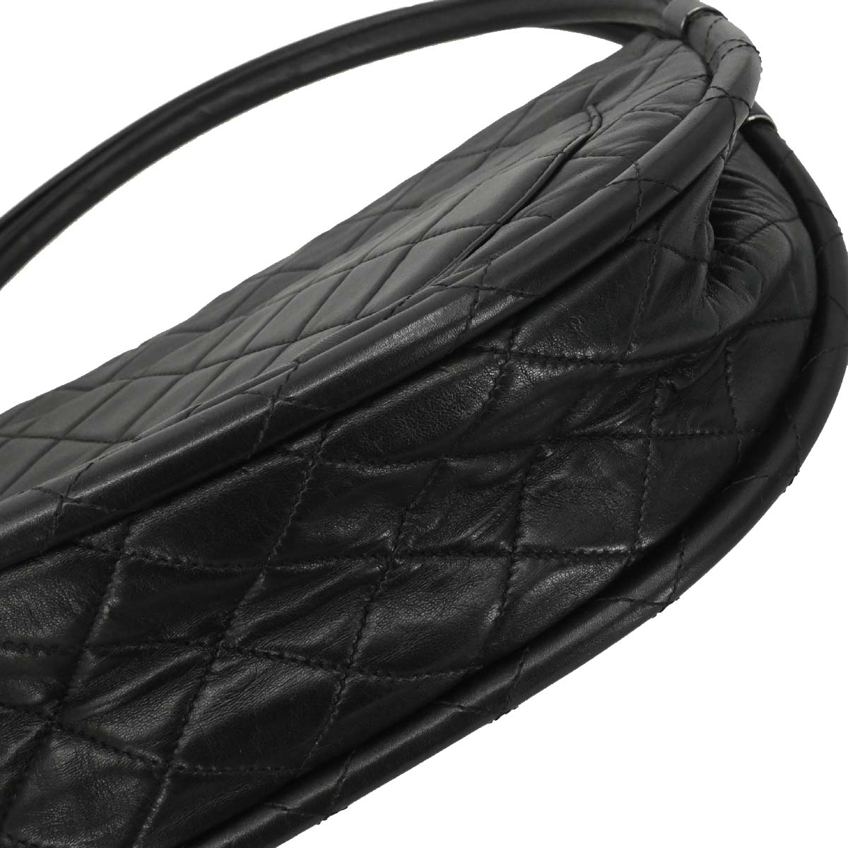Chanel Black Lambskin Hula Hoop Large Handbag