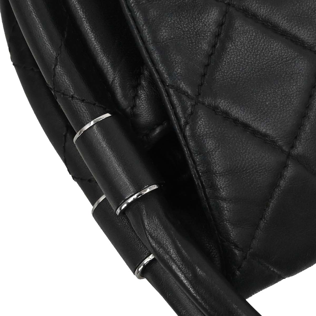 Chanel Black Lambskin Hula Hoop Large Handbag
