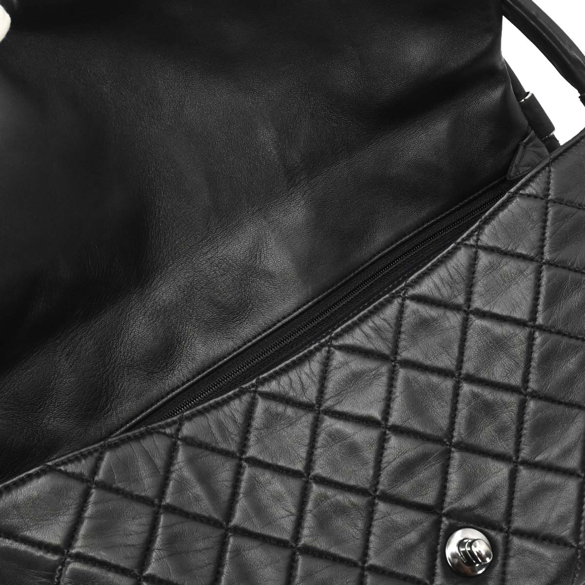 Chanel Black Lambskin Hula Hoop Large Handbag