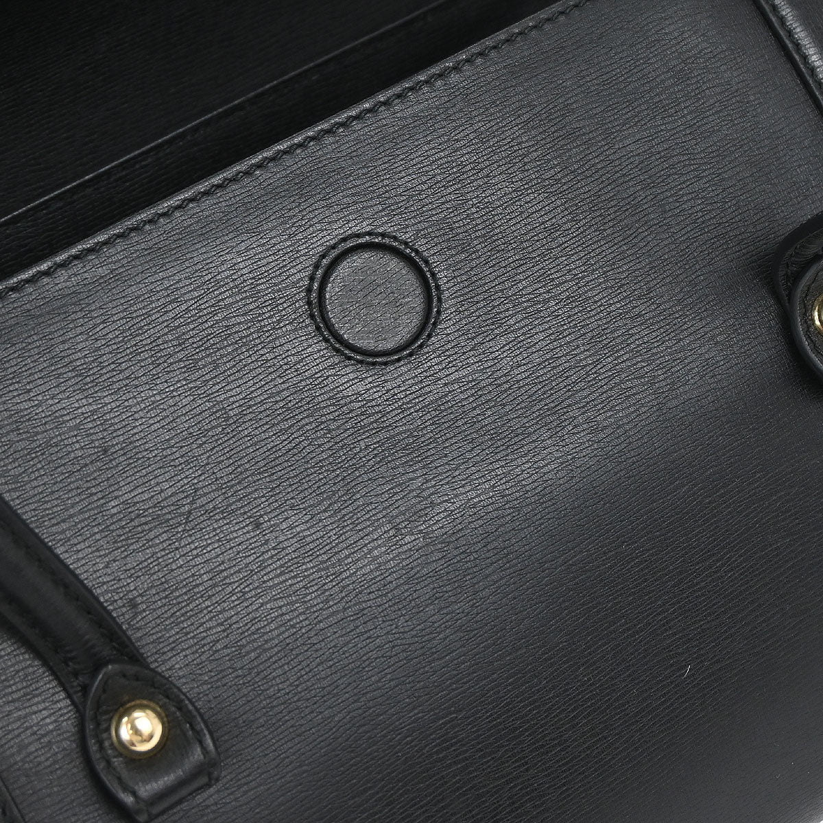 Gucci Black Leather Bamboo Handbag
