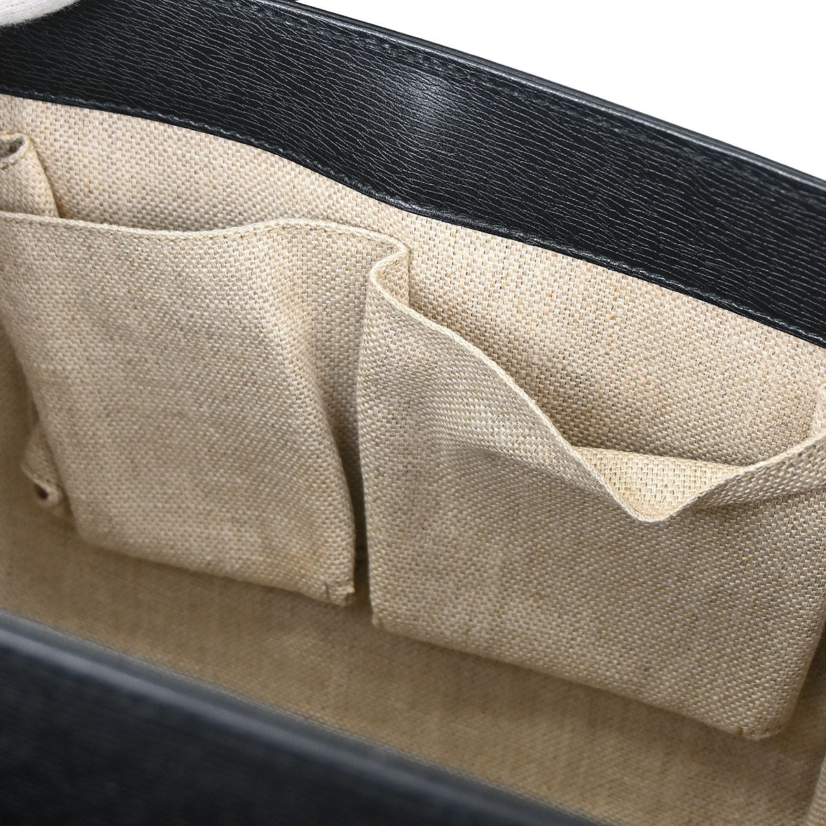 Gucci Black Leather Bamboo Handbag