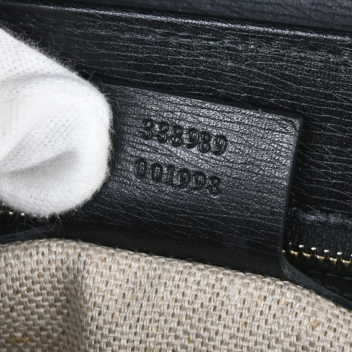 Gucci Black Leather Bamboo Handbag