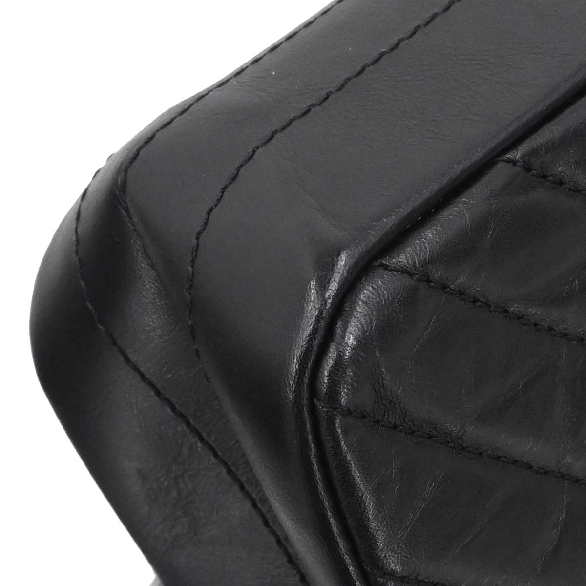 Chanel Black Lambskin Chevron 2.55 Small Double Flap Shoulder Bag