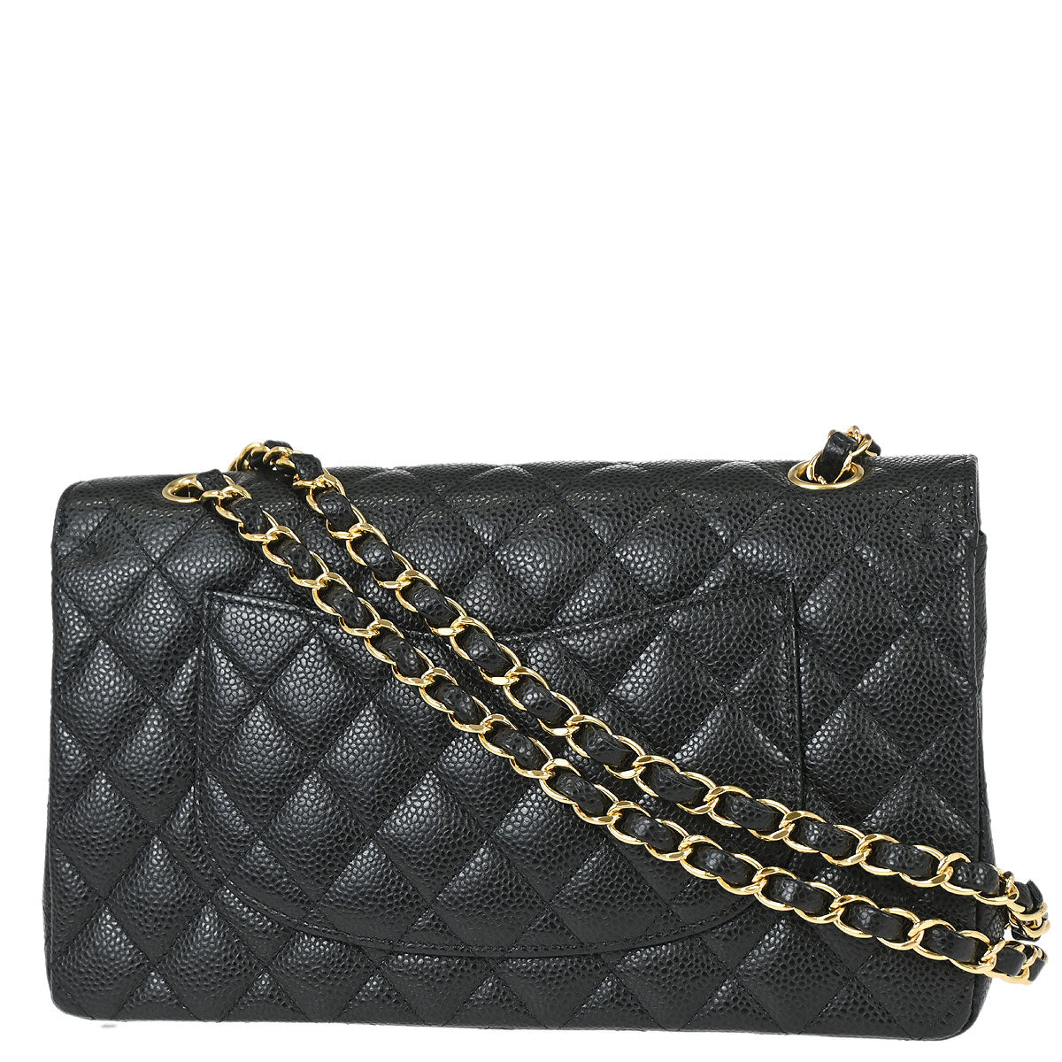 Chanel Black Caviar Skin Medium Classic Double Flap Shoulder Bag