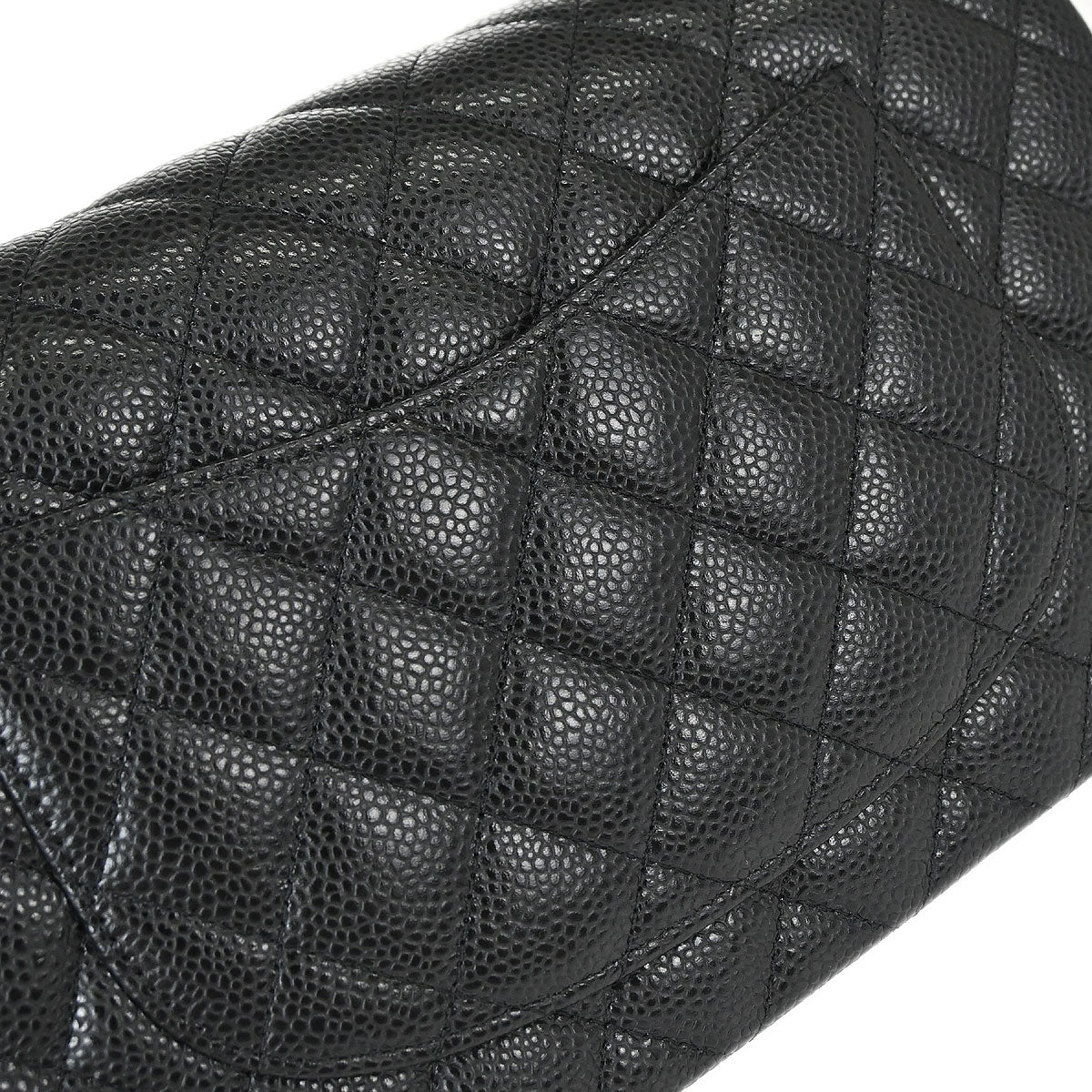 Chanel Black Caviar Skin Medium Classic Double Flap Shoulder Bag