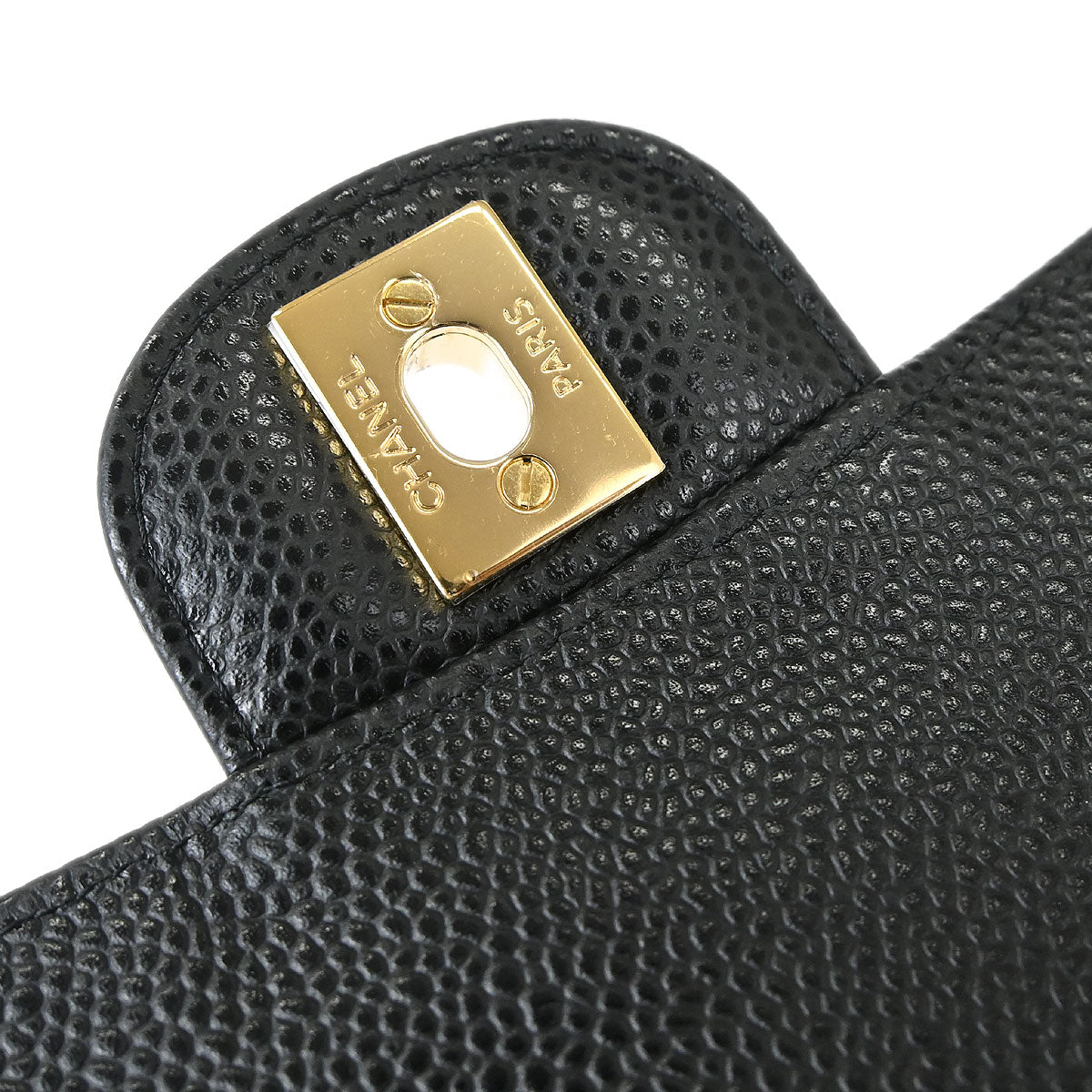 Chanel Black Caviar Skin Medium Classic Double Flap Shoulder Bag