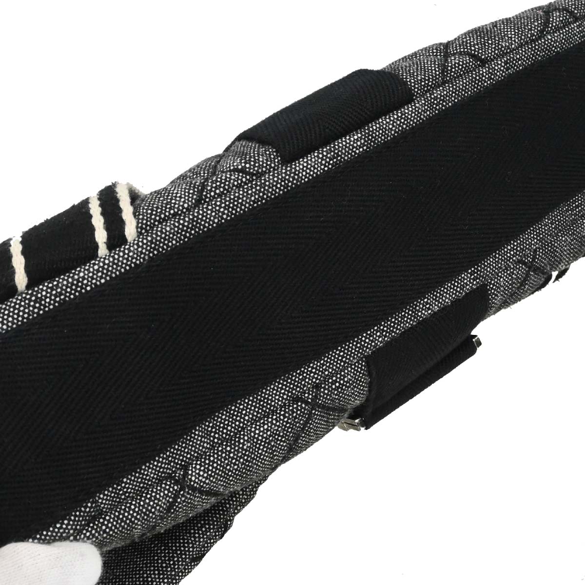 Chanel Black Quilted Denim Medium Airlines Buckle 2way Shoulder Handbag