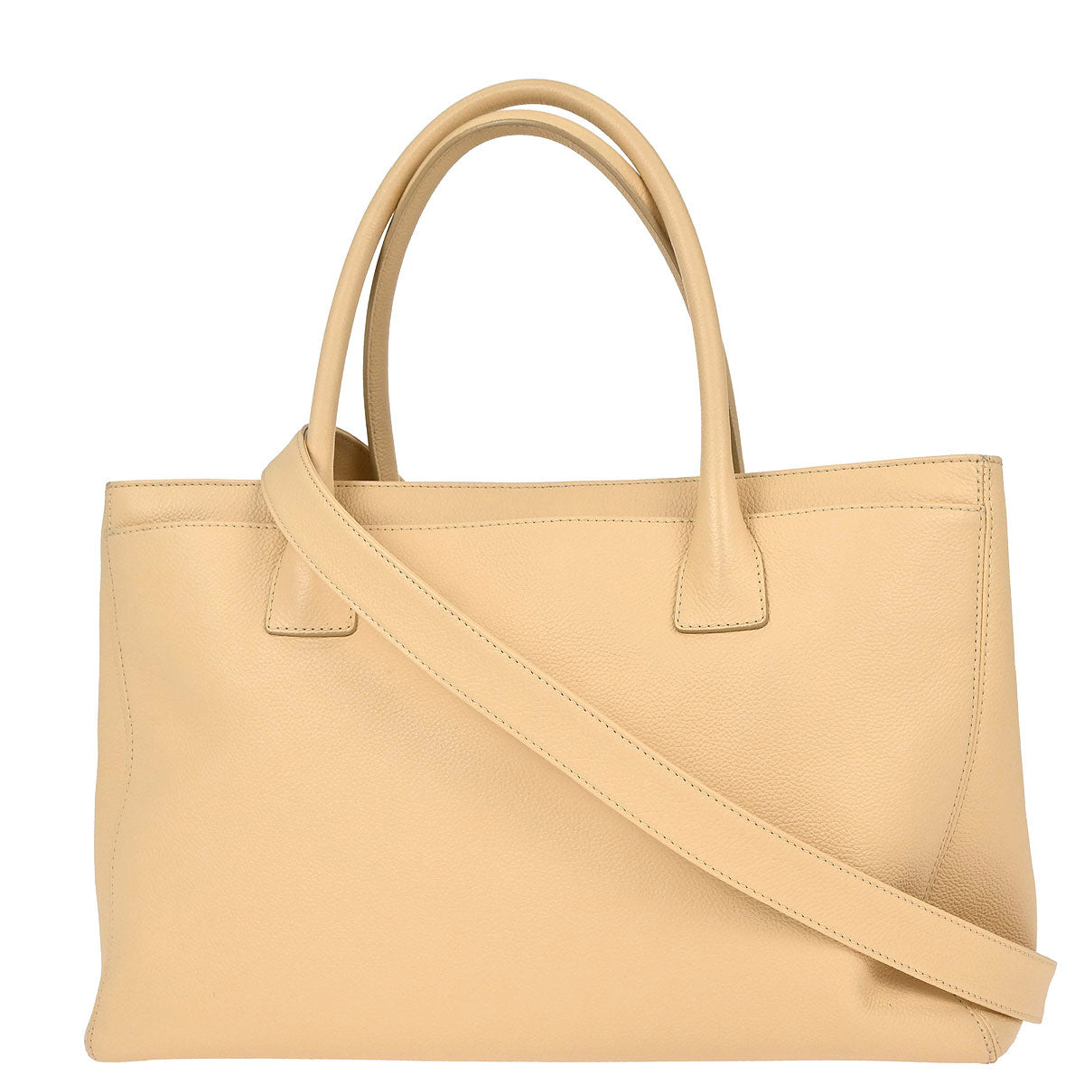 Chanel Beige Calfskin Cerf Executive 2way Shoulder Tote Bag