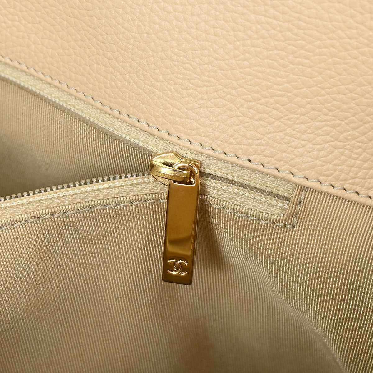 Chanel Beige Calfskin Cerf Executive 2way Shoulder Tote Bag