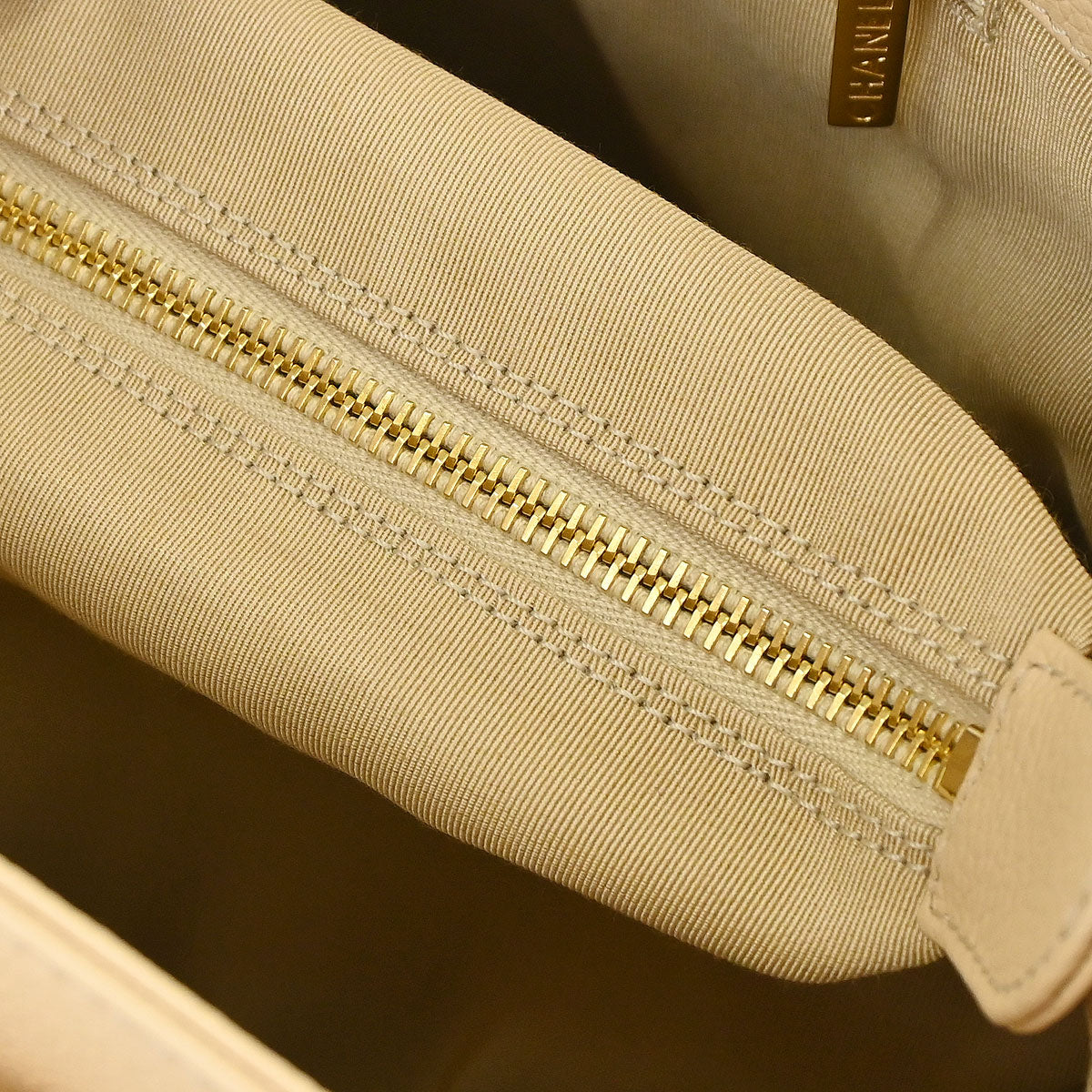 Chanel Beige Calfskin Cerf Executive 2way Shoulder Tote Bag
