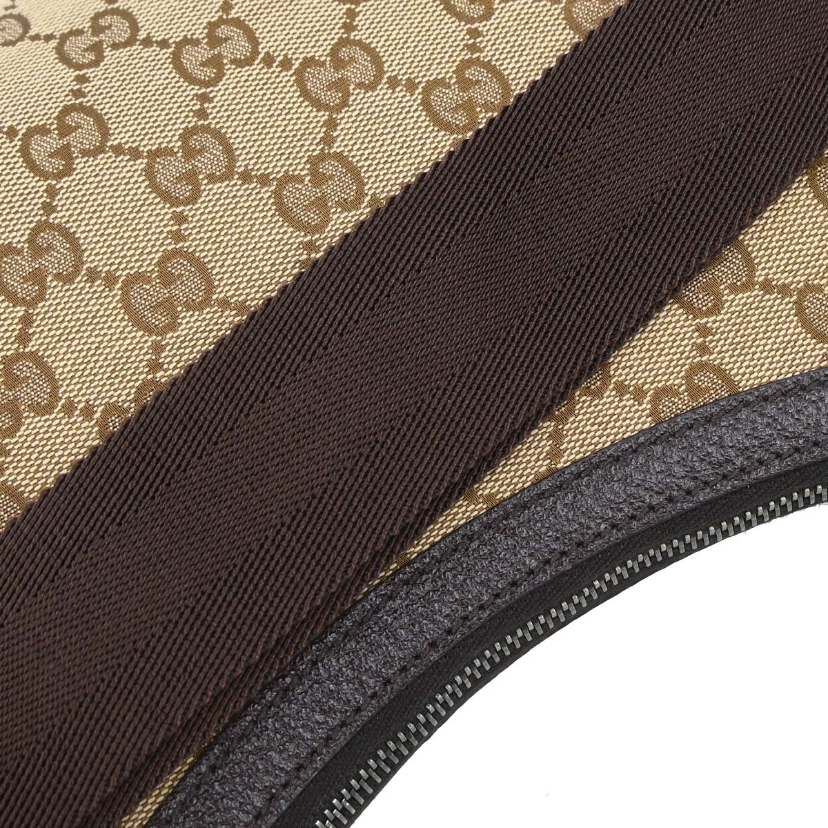Gucci Brown Beige Canvas GG Shoulder Bag