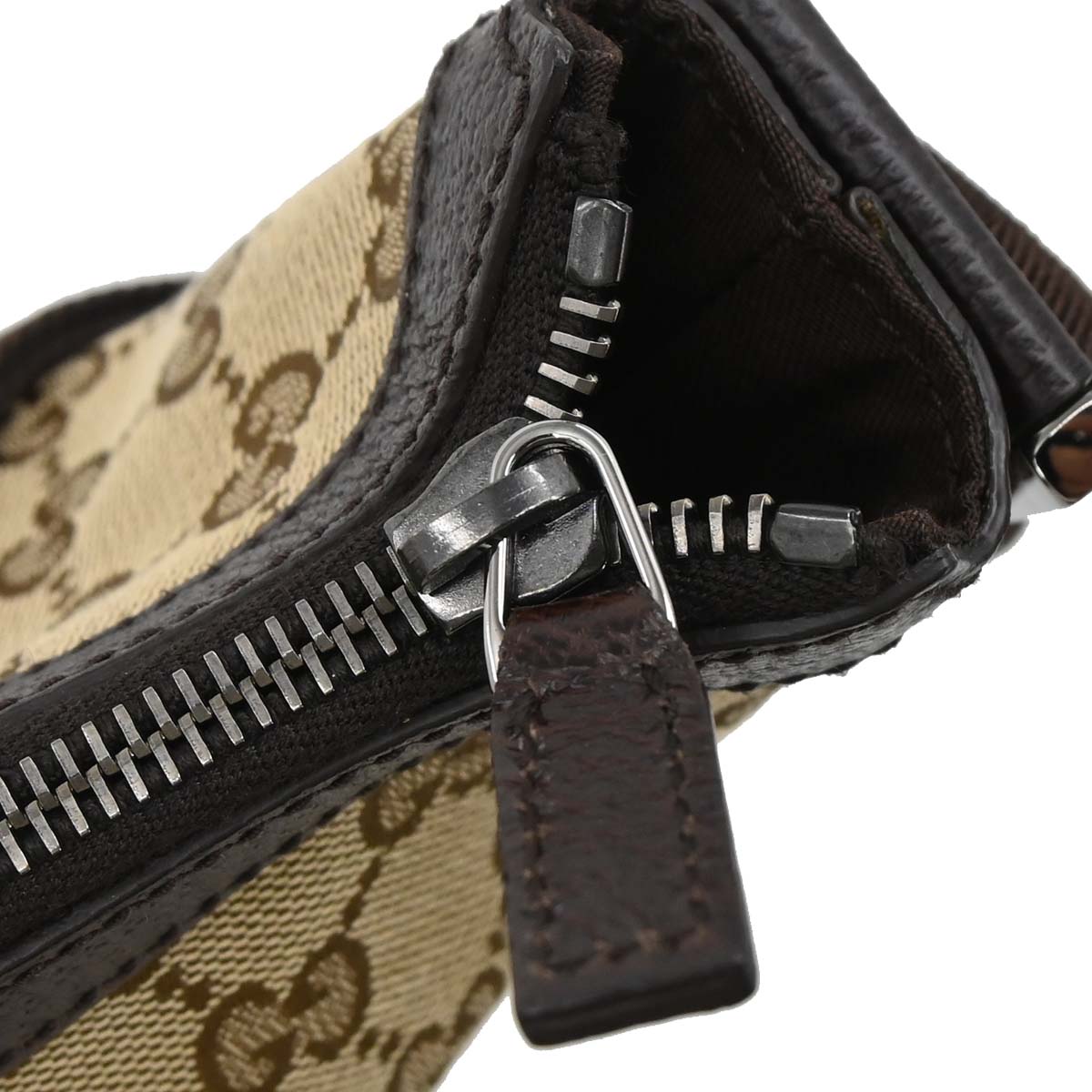 Gucci Brown Beige Canvas GG Shoulder Bag