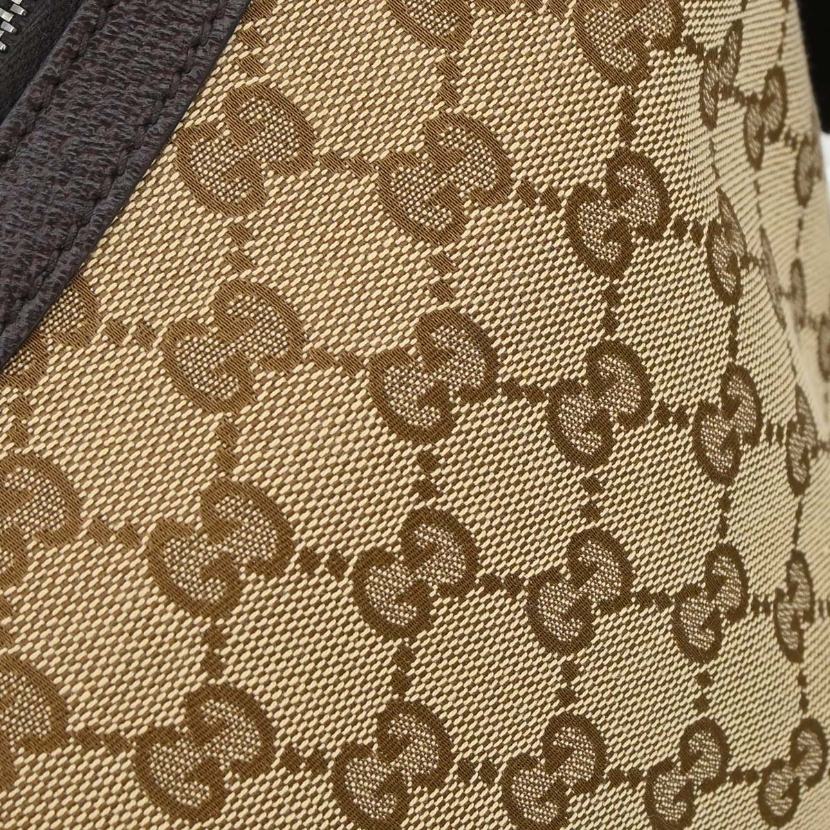 Gucci Brown Beige Canvas GG Shoulder Bag