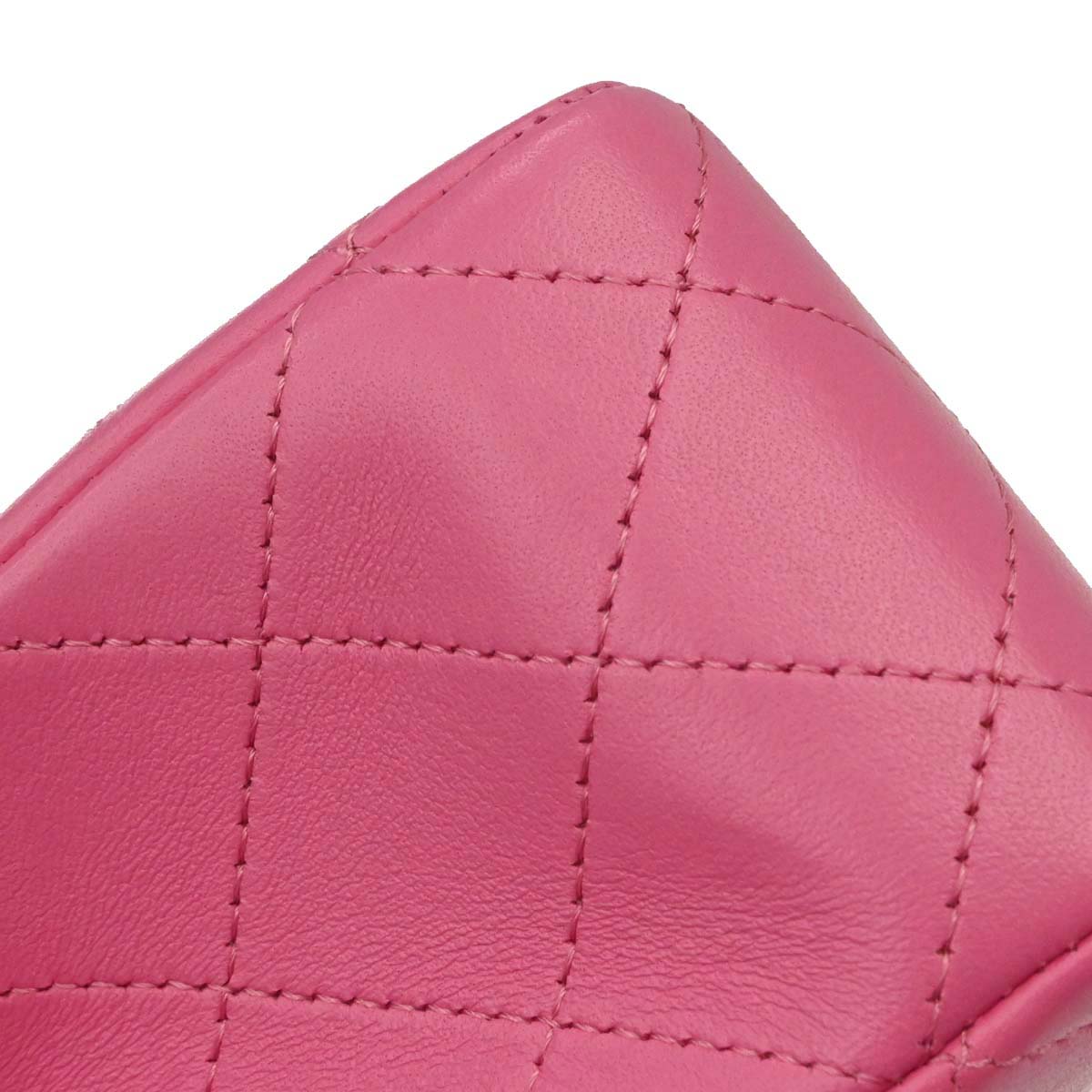 Chanel Pink Lambskin Medium Classic Double Flap Shoulder Bag