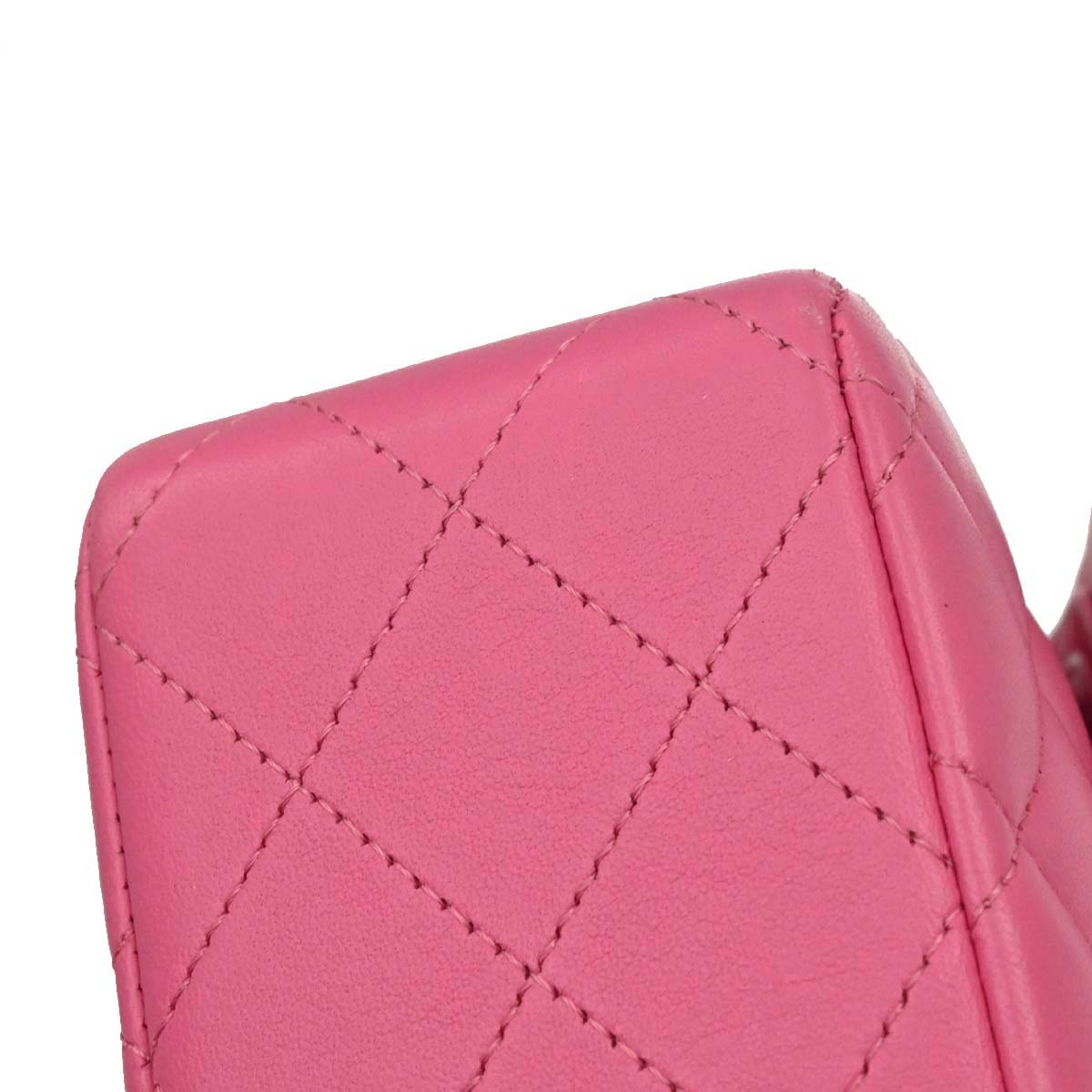 Chanel Pink Lambskin Medium Classic Double Flap Shoulder Bag