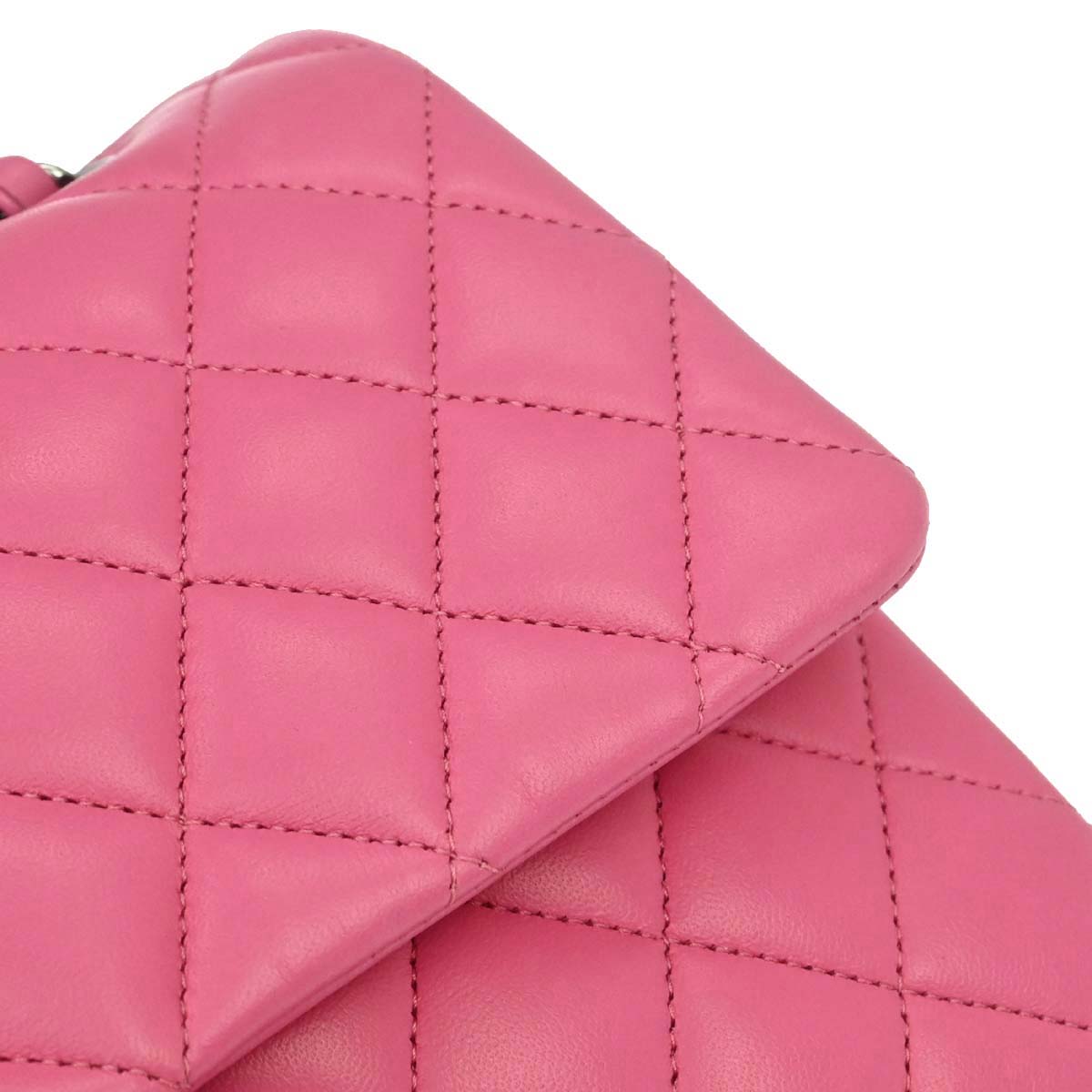 Chanel Pink Lambskin Medium Classic Double Flap Shoulder Bag