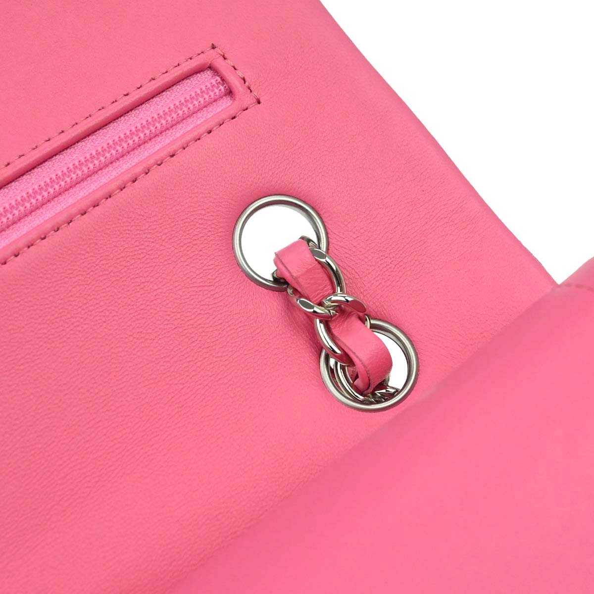 Chanel Pink Lambskin Medium Classic Double Flap Shoulder Bag