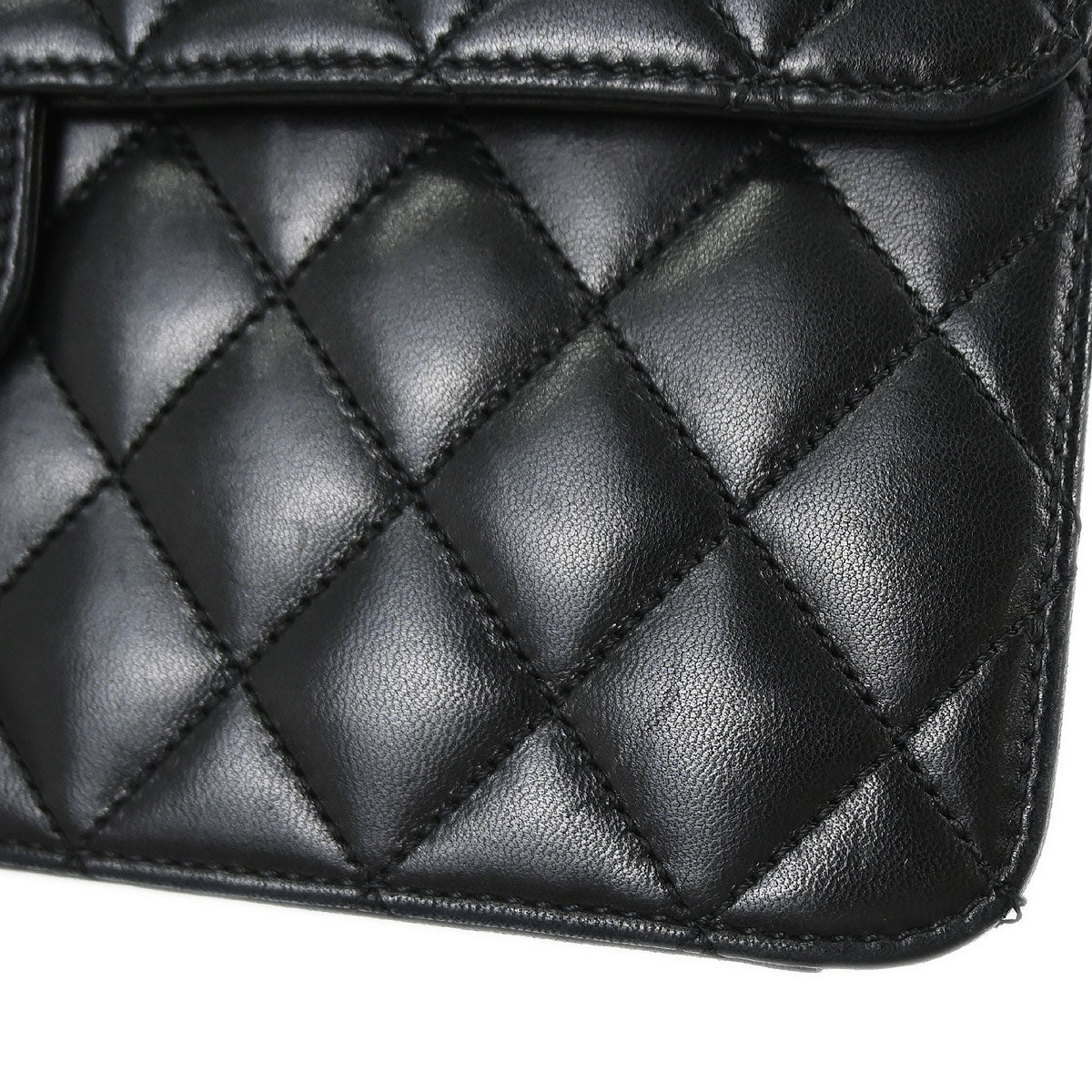 Chanel Black Lambskin Turnlock Medium Half Flap Shoulder Bag