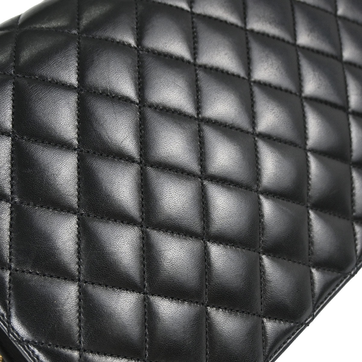 Chanel Black Lambskin Turnlock Medium Half Flap Shoulder Bag