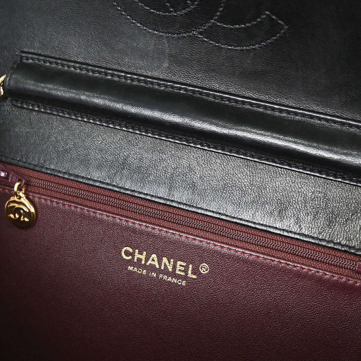 Chanel Black Lambskin Turnlock Medium Half Flap Shoulder Bag