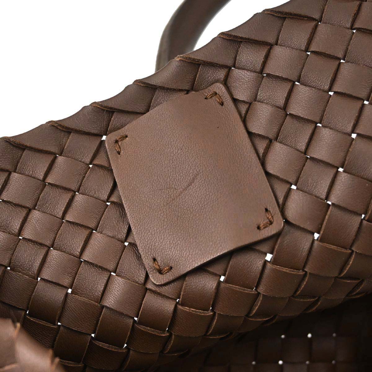 Bottega Veneta Brown Leather Intrecciato Tote Handbag