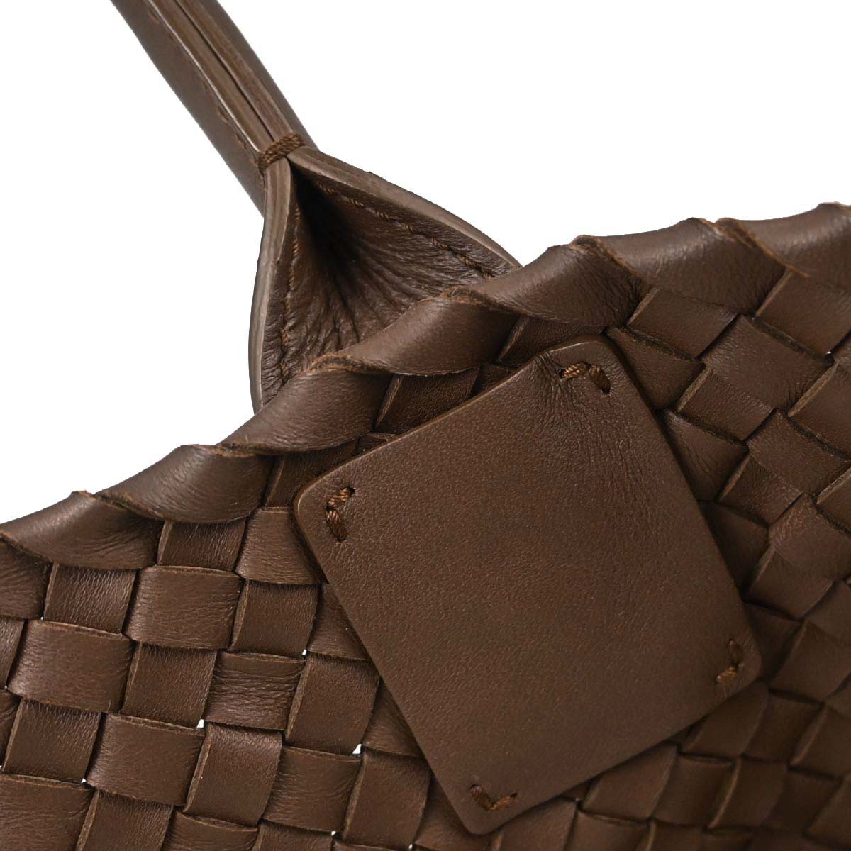 Bottega Veneta Brown Leather Intrecciato Tote Handbag