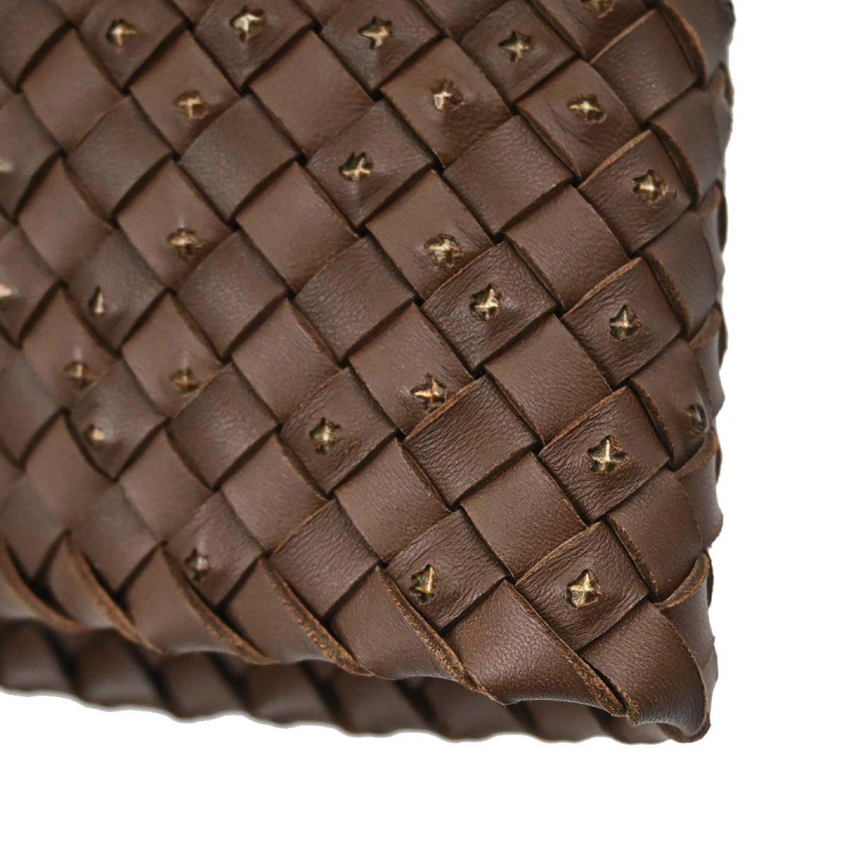 Bottega Veneta Brown Leather Intrecciato Tote Handbag
