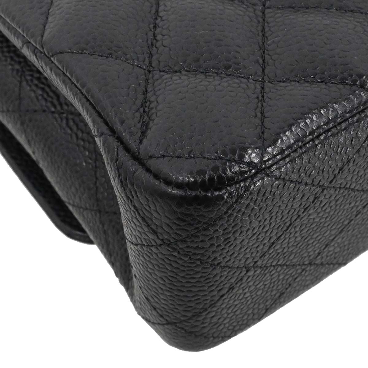 Chanel Black Caviar Skin Medium Classic Double Flap Shoulder Bag