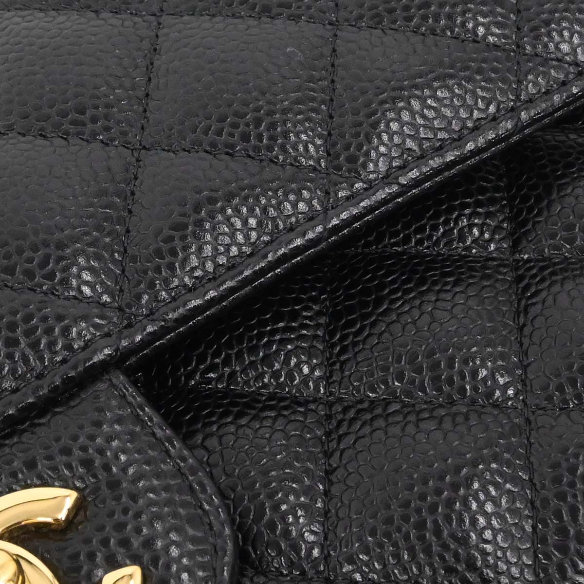 Chanel Black Caviar Skin Medium Classic Double Flap Shoulder Bag