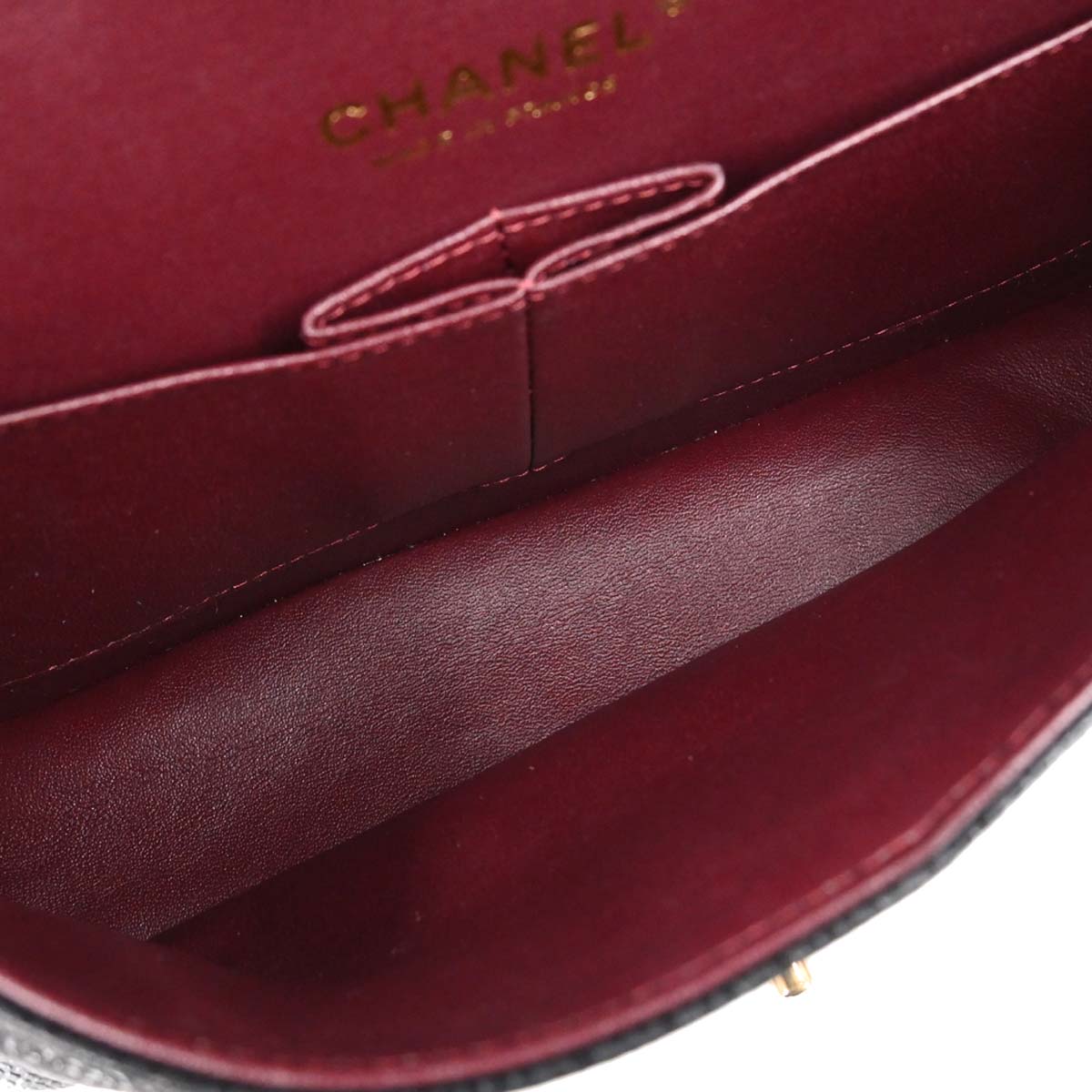 Chanel Black Caviar Skin Medium Classic Double Flap Shoulder Bag