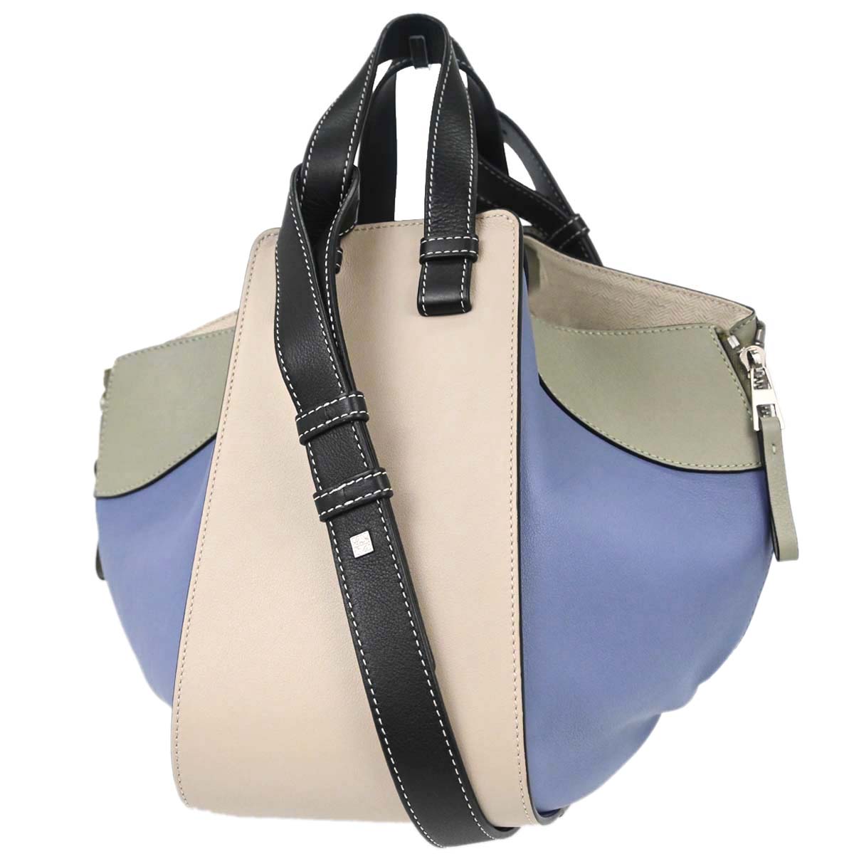 Loewe Blue Beige Black Hammock 2way Shoulder Tote Handbag